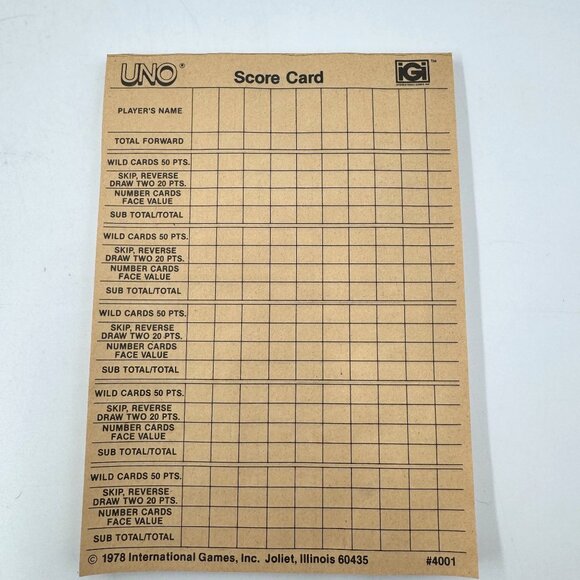 Deluxe Uno Card Game 1978 By International Games Complete With Box Cards & Score - Picture 6 of 14